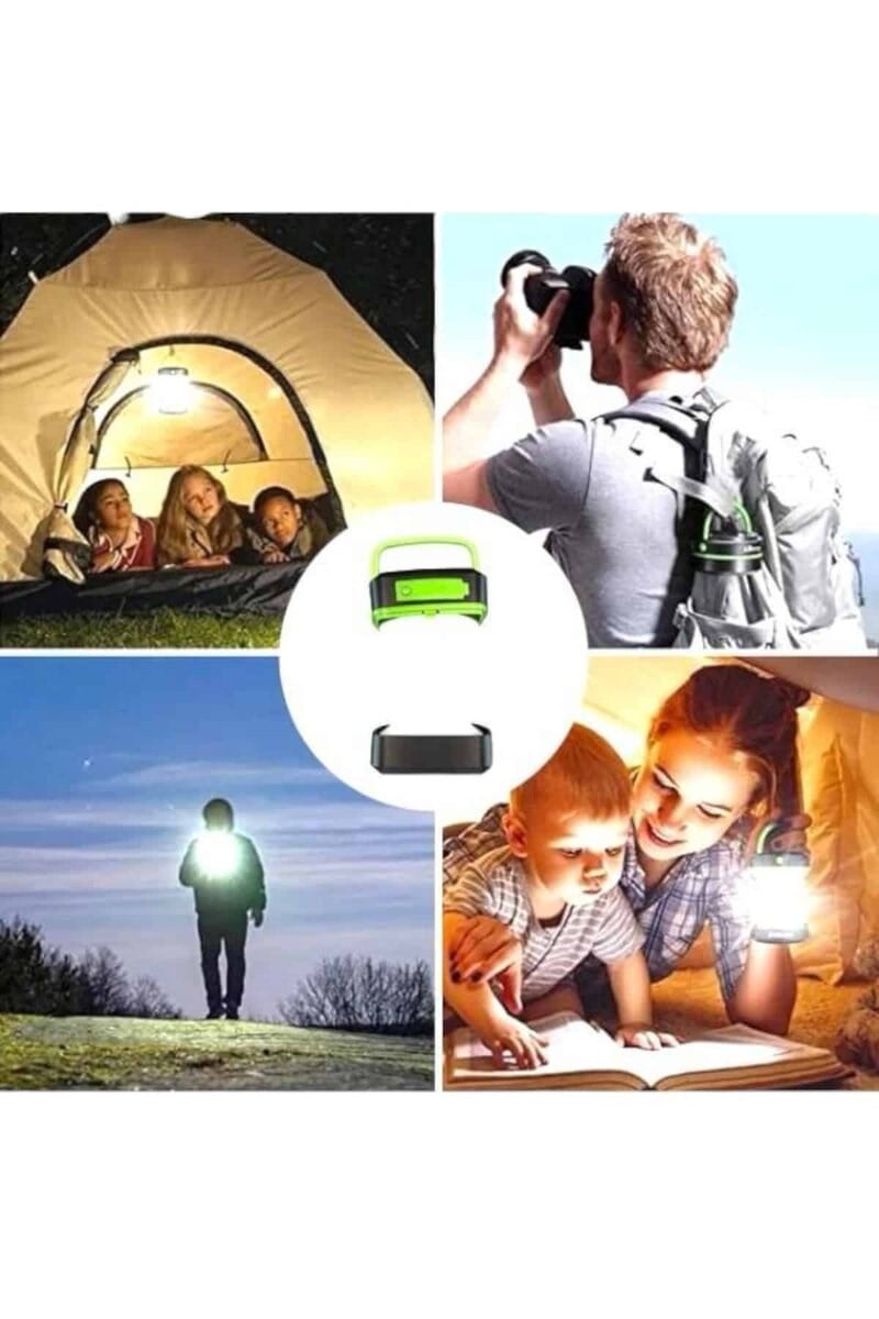 Katlanabilir Kamp Lambası Solar Fener Görünümlü 3 Kademeli Şarjlı