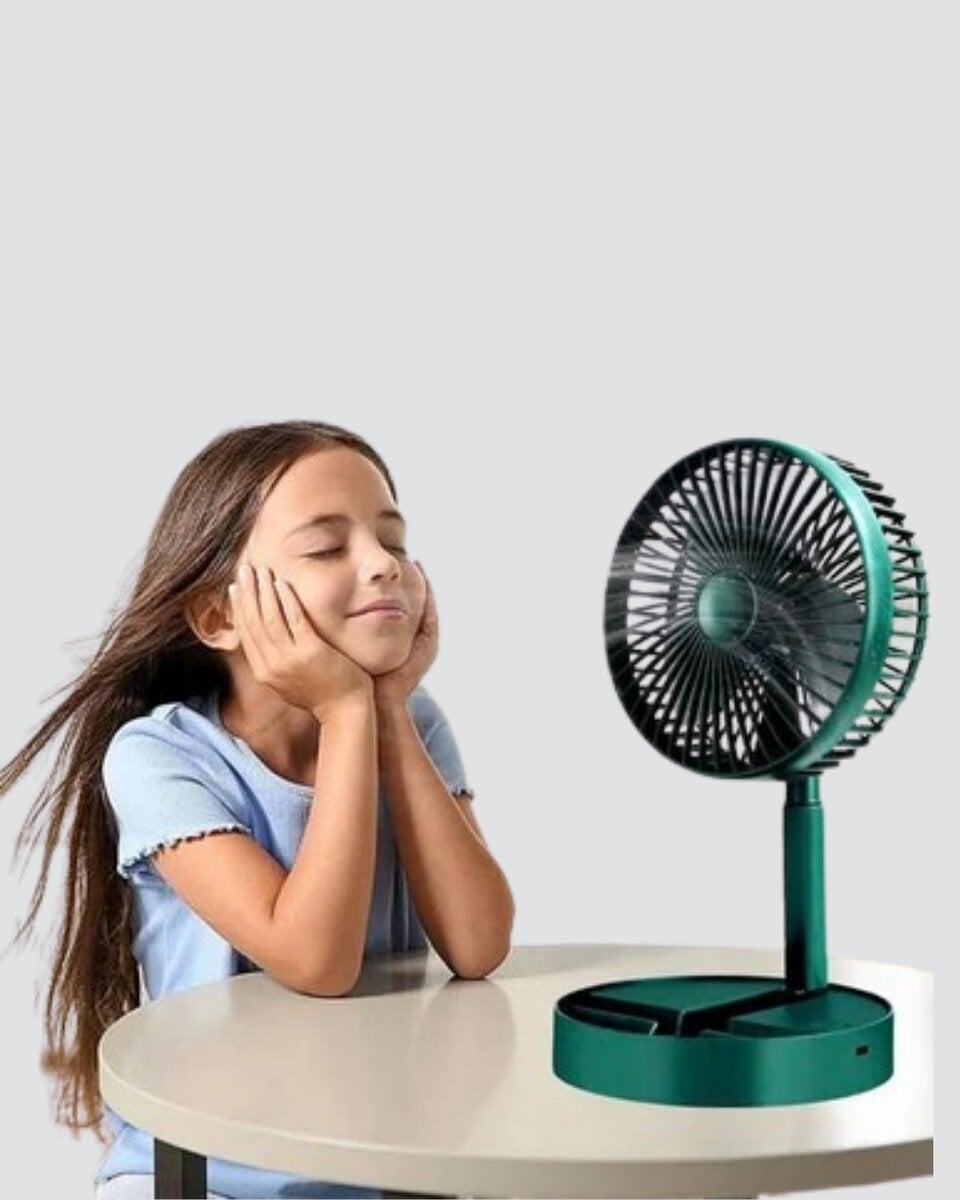Katlanabilir Mini Fan – 3 Kademeli Soğutma, Şarjlı