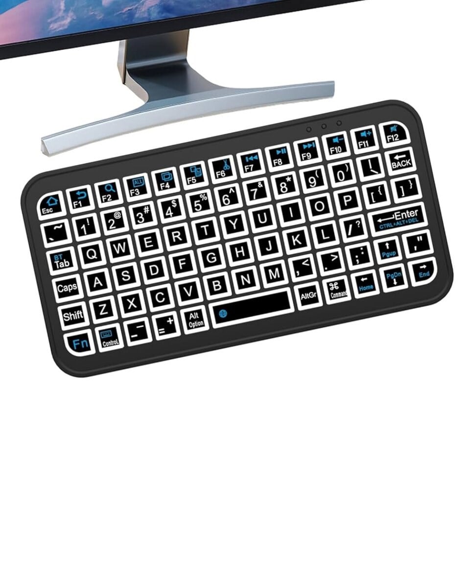 Kompakt Siyah RGB Işıklı Bluetooth Mini Klavye