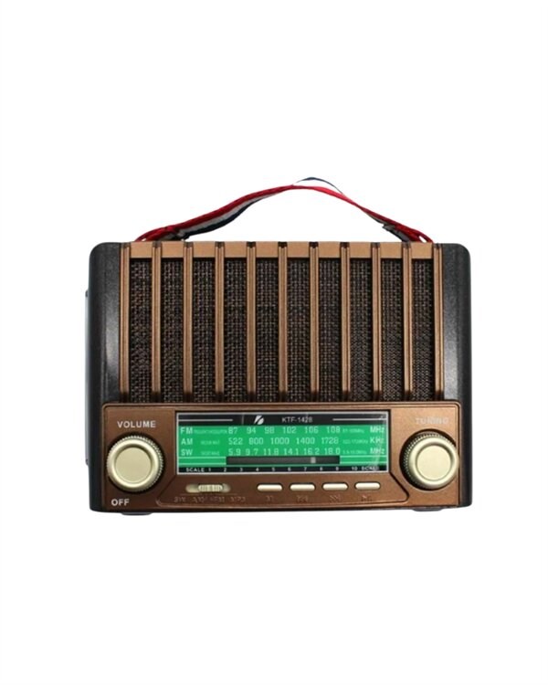 KTF-1428 Nostaljik Solar Enerjili Bluetooth Speaker – Radyo, SD/USB MP3 Çalar, Güçlü Taşınabilir Hoparlör