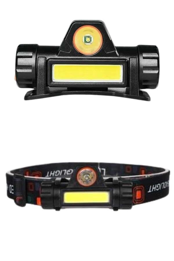 Ledli Şarjlı Kafa Lambası LED Şarjlı Su Geçirmez Kafa Feneri