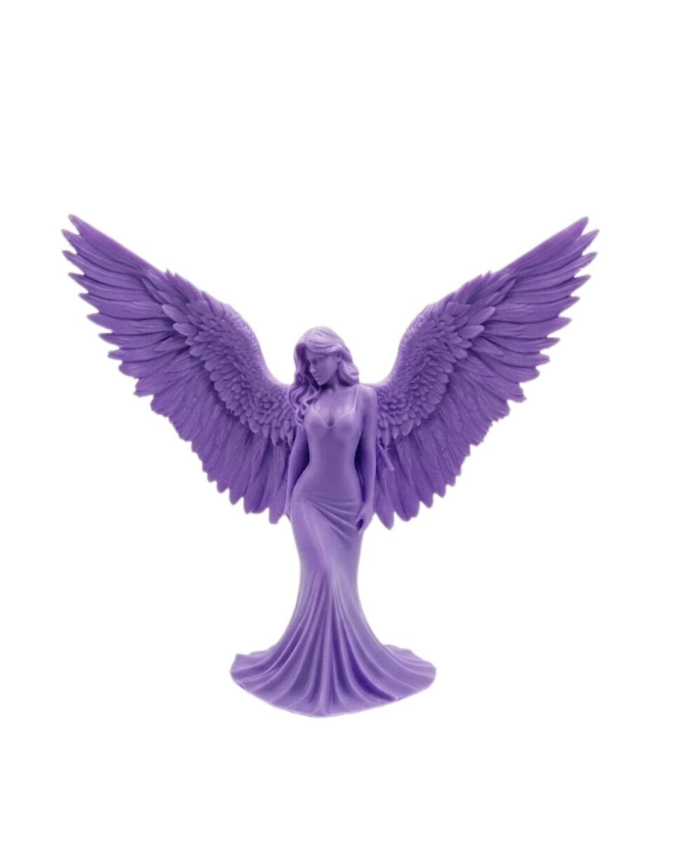 Lila Melek Biblo 3D Dekoratif Angel Figür Ev Aksesuarı