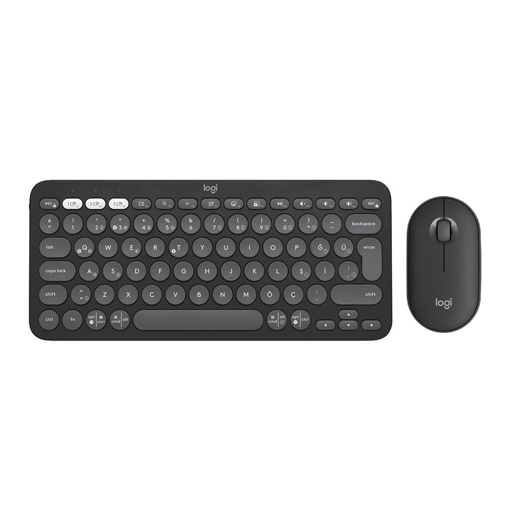 LOGITECH Pebble 2 Bluetooth Grafit Multi-Device Klavye - Mouse Set 920-012245