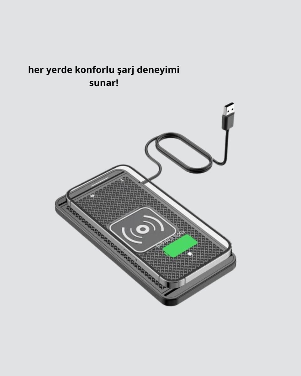 Manyetik Kablosuz Şarj Pedi 15W Hızlı Şarj Kaymaz Silikon Qi Destekli
