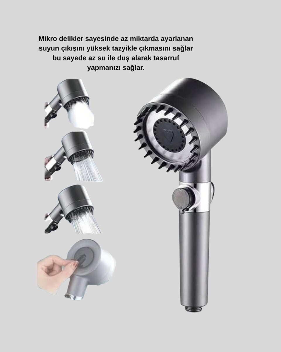 Masaj Uçlu Yüksek Basınçlı Duş Başlığı Spa Etkili