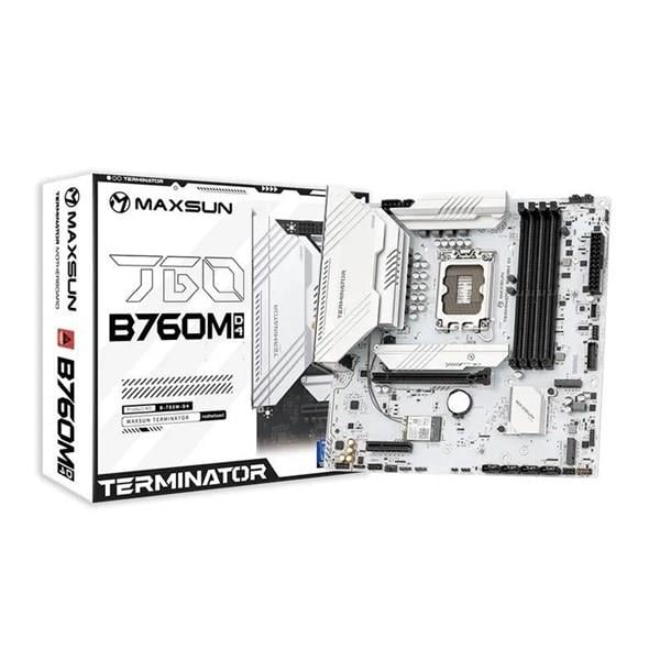 MAXSUN TERMINATÖR B760M D4 ICE DDR4 HDMI-DP PCIE 4.0 1700P MATX BEYAZ