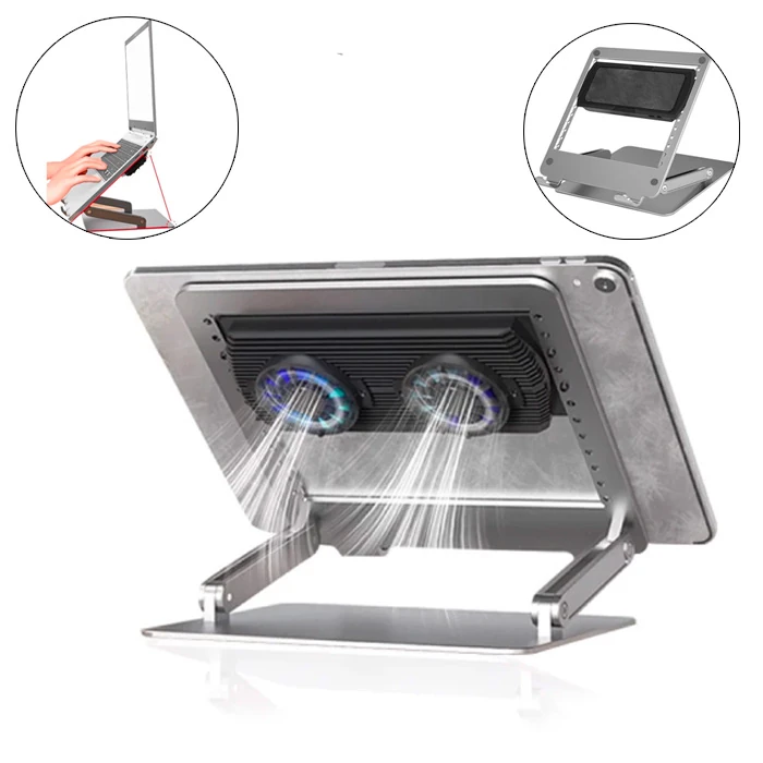 MEMO DP01 Çift Fanlı Dizüstü Bilgisayar Laptop Soğutucu Stand-(1903)
