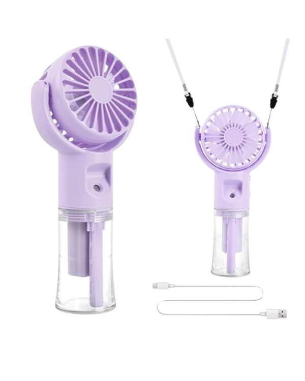 Mini Masaüstü ve El Tipi Buğu Fanı – Su Depolu, Şarj Edilebilir, Nemlendirici Özellikli