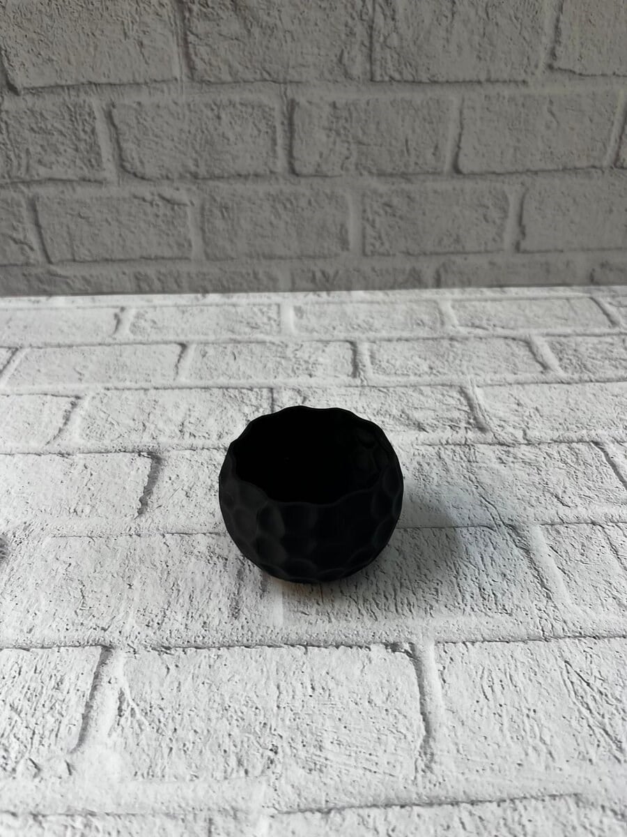 Mini Siyah Dekoratif Saksı 5 cm Modern Masaüstü Bitki Saksısı