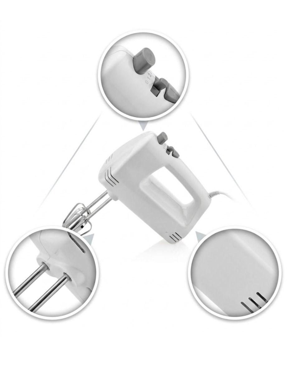 Mutfak El Mikseri 250W Paslanmaz Çelik Çift Çırpıcılı Mikser