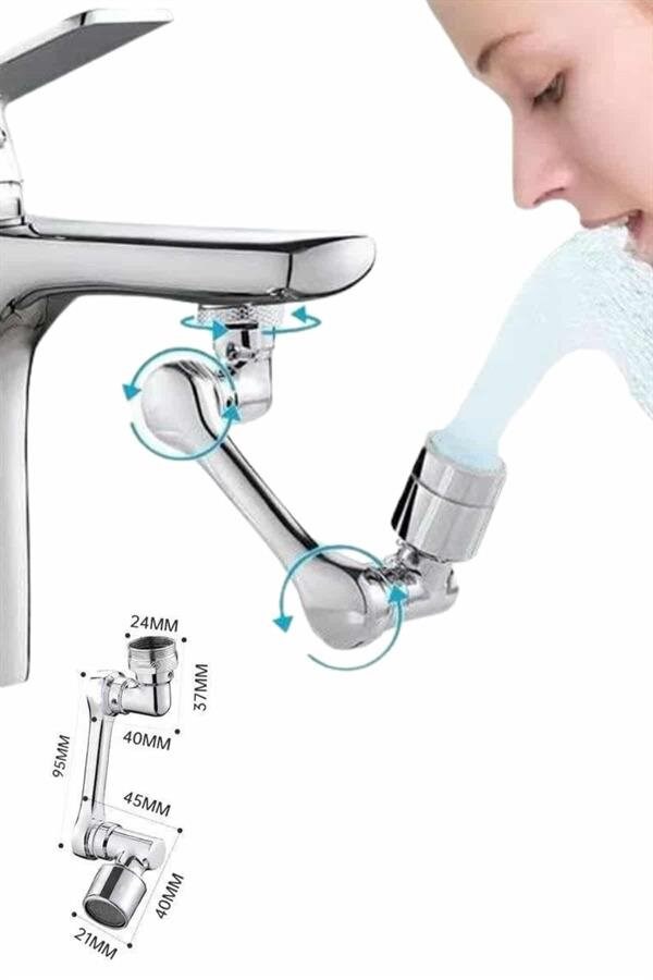 Mutfak Musluk Başlığı 1080 Derece Dönebilir Oynar Başlıklı Musluk Aparatı