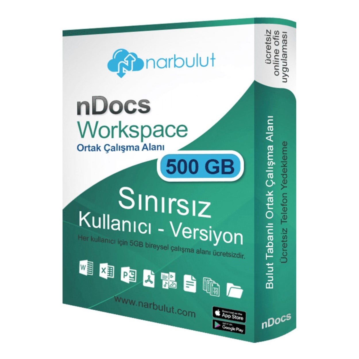 NARBULUT nDocs Workspace 500GB 1yıl basic support is included.