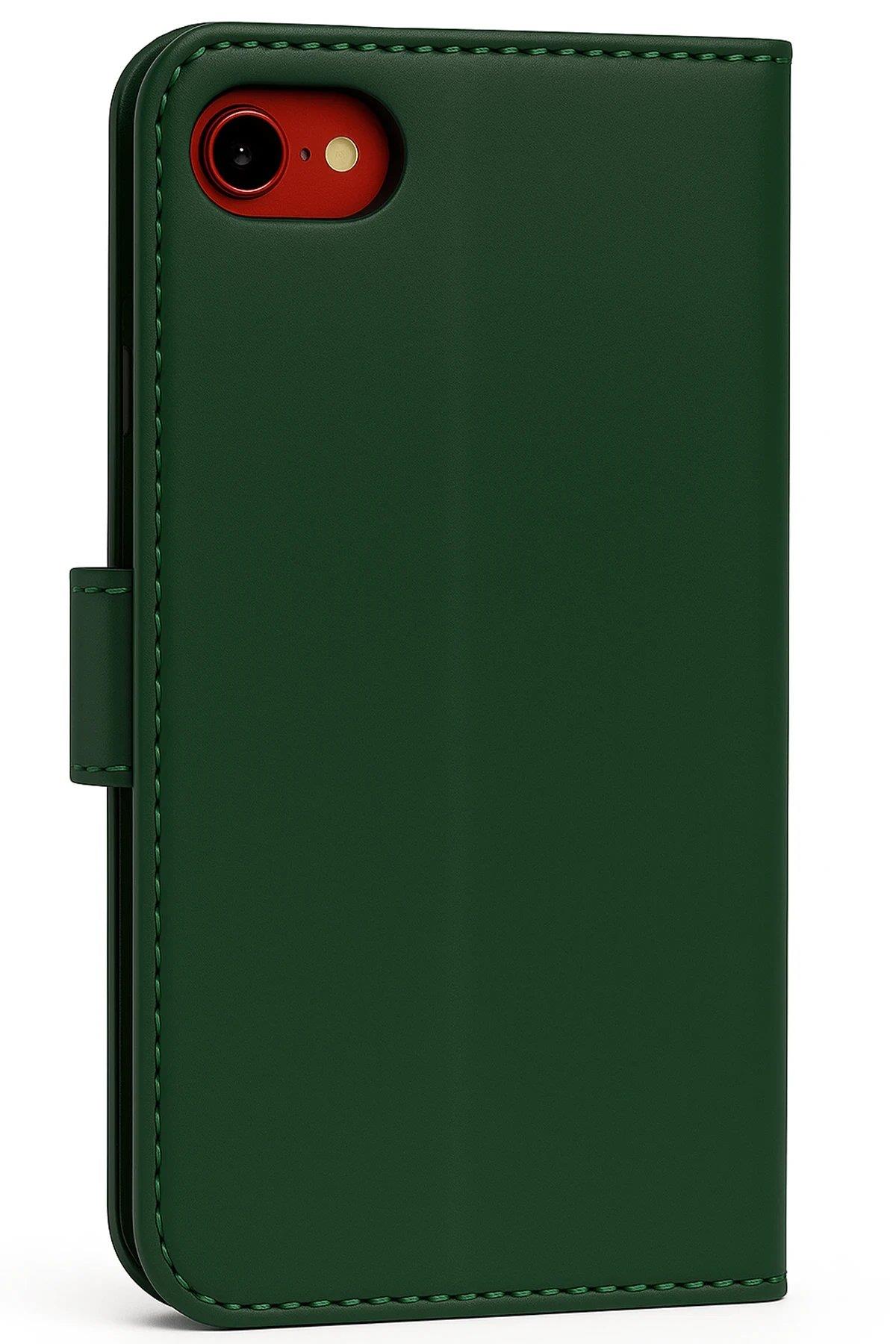 Newface Apple iPhone 7 Trend S Plus Kapaklı Kılıf - Yeşil