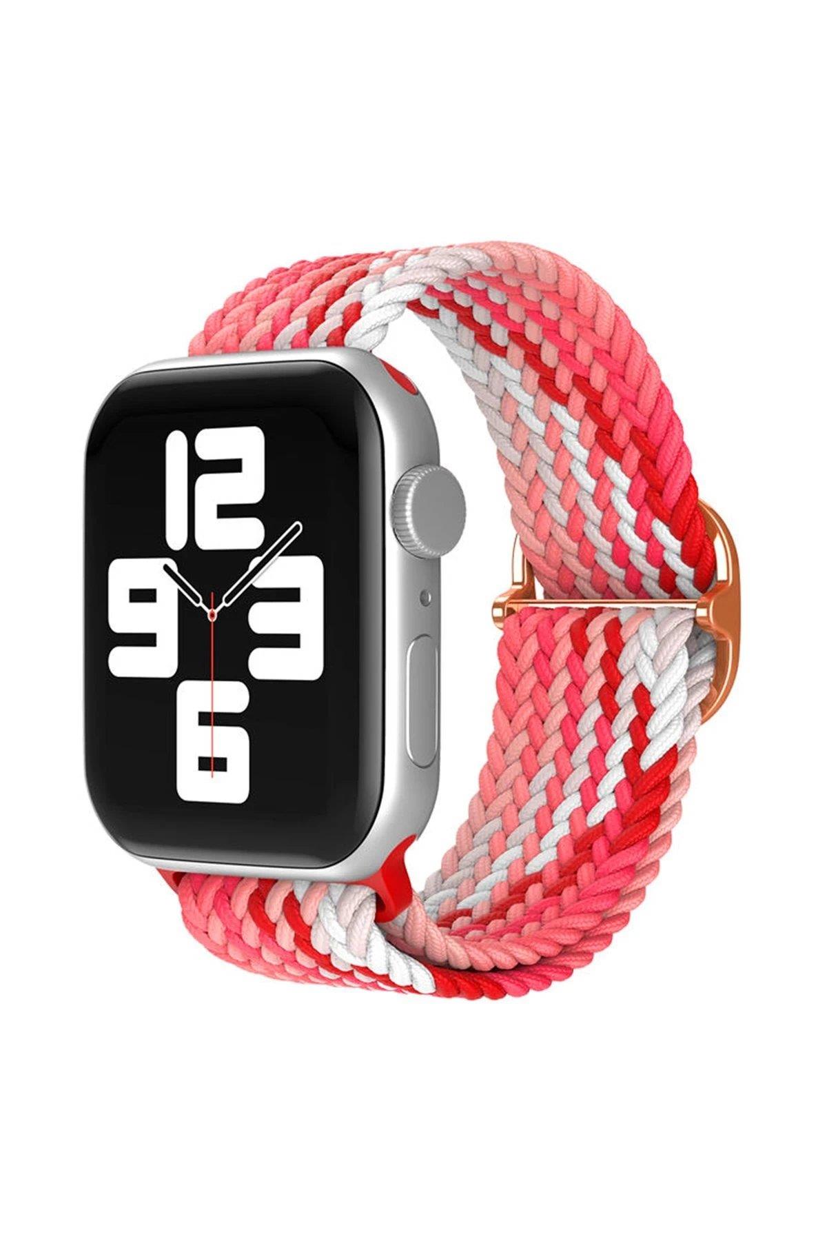 Newface Apple Watch 42mm Star Kordon - Pembe-Kırmızı