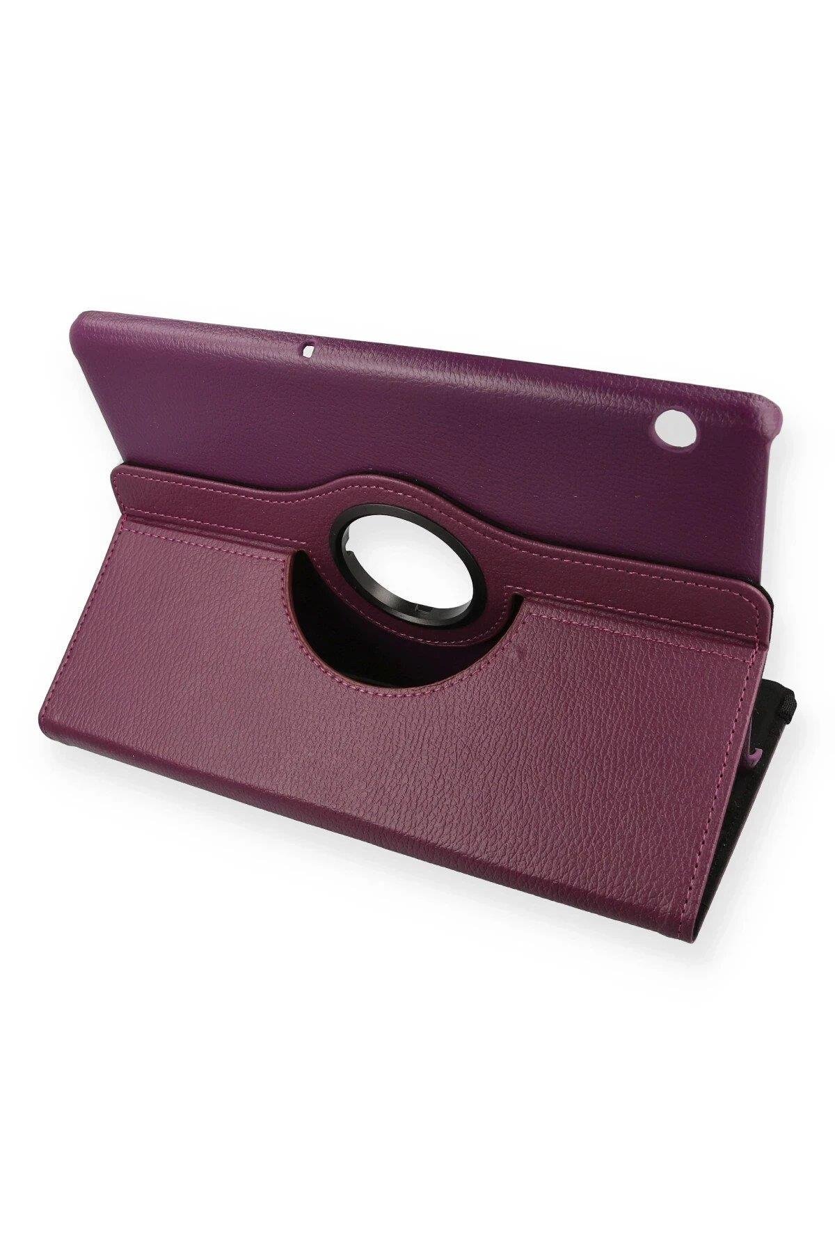 Newface Huawei MediaPad T5 10 Kılıf 360 Tablet Deri Kılıf - Mürdüm