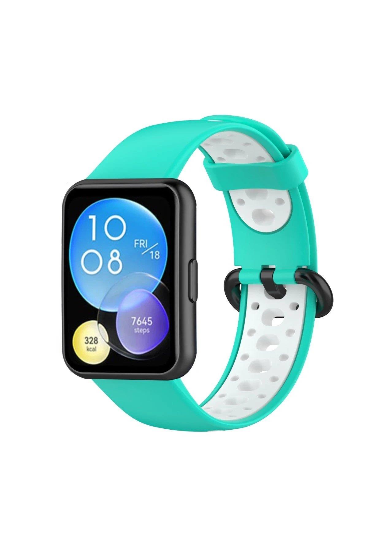 Newface Huawei Watch Fit 2 Spor Delikli Kordon uaz-Beyaz