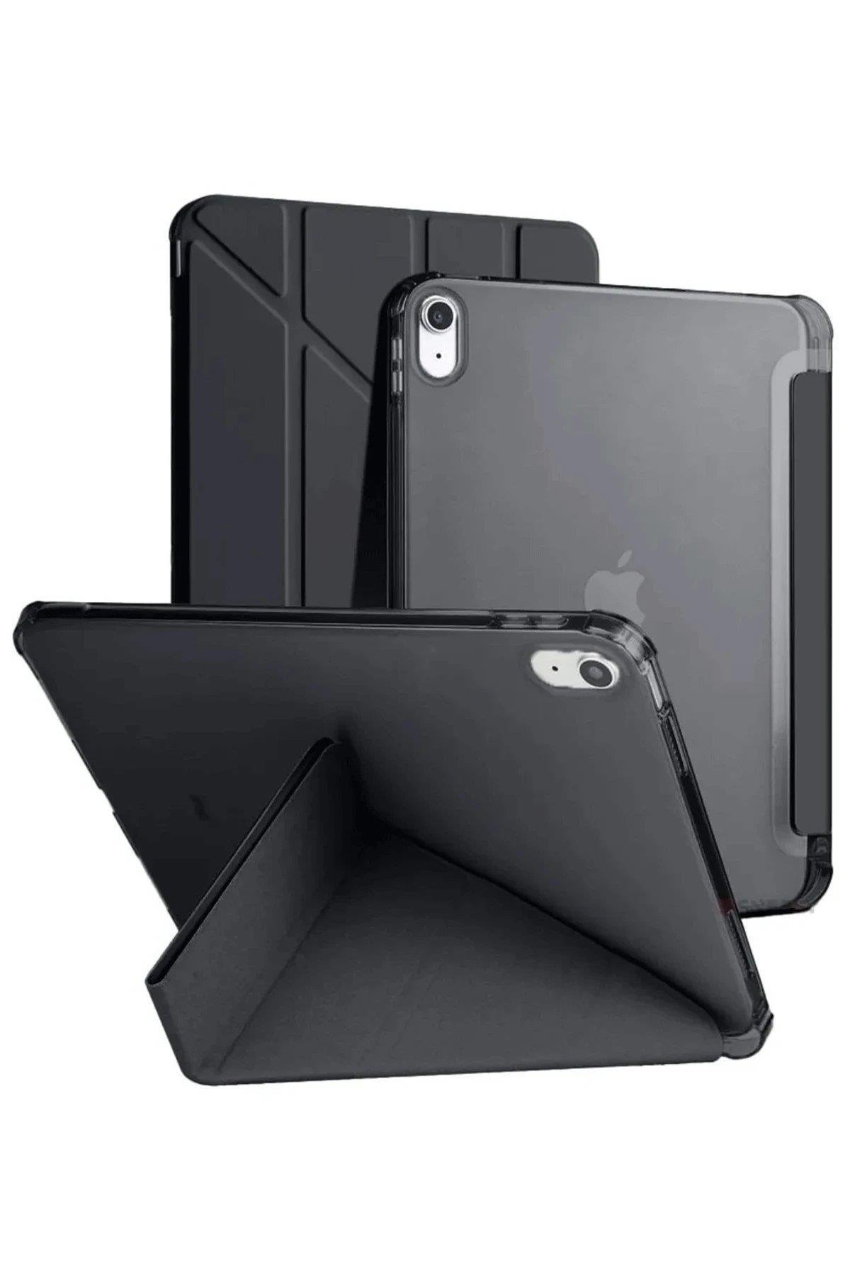 Newface iPad 2022 10.9 (10.nesil) Kılıf Kalemlikli Mars Tablet Kılıfı - Siyah