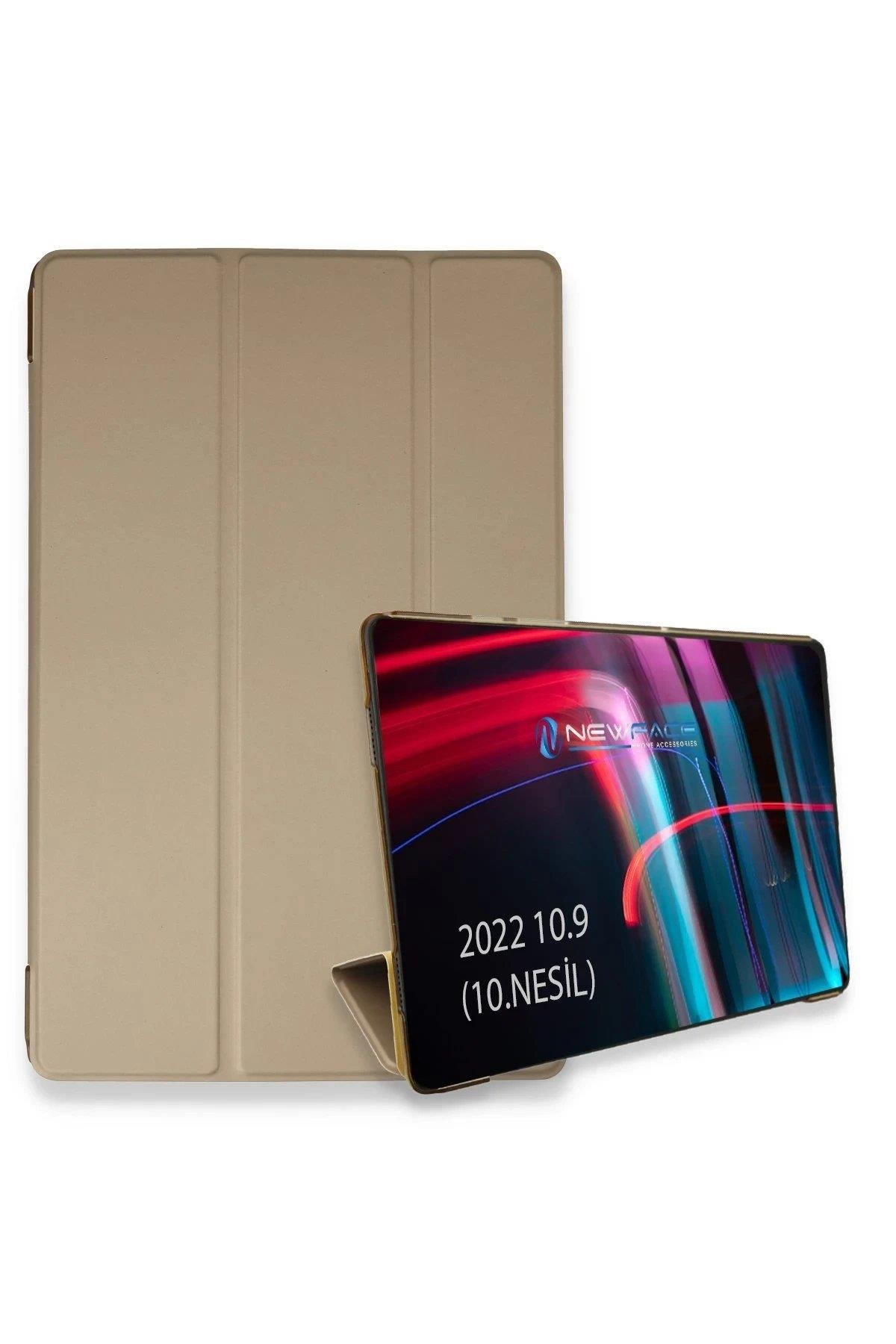 Newface iPad 2022 10.9 (10.nesil) Kılıf Tablet Smart Kılıf - Gold