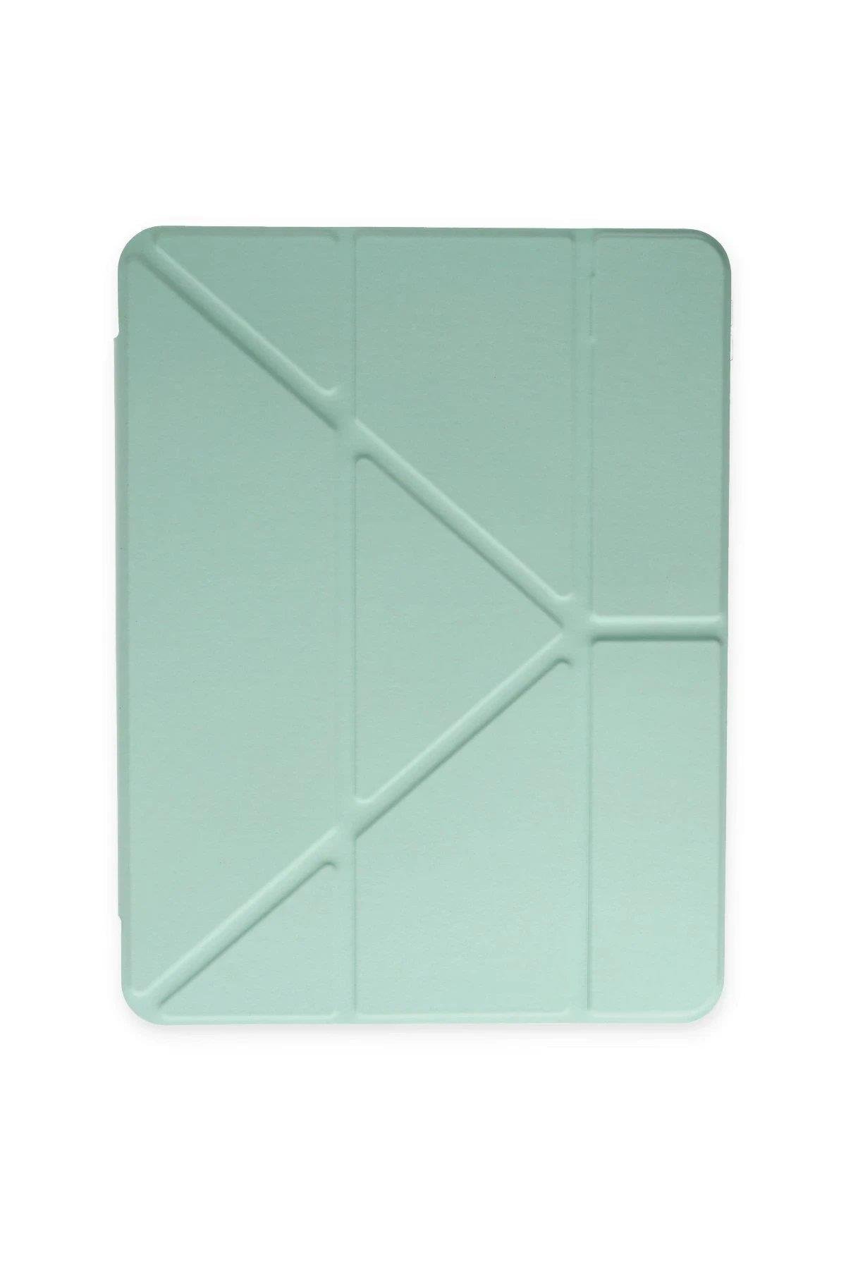 Newface iPad Pro 12.9 (2021) Kılıf Kalemlikli Mars Tablet Kılıfı - Açık Yeşil