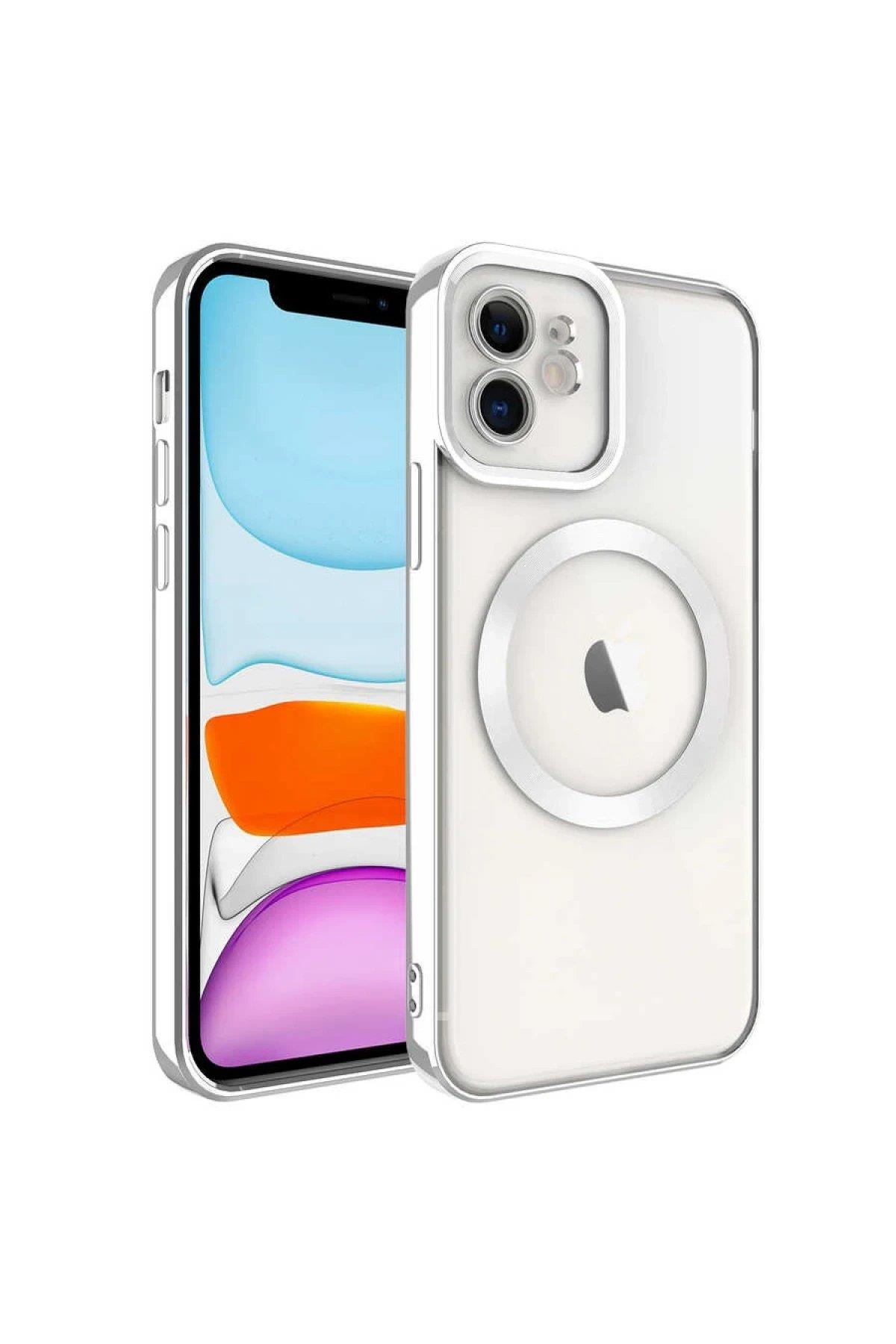 Newface iPhone 11 Kılıf Kross Magneticsafe Kapak - Gümüş