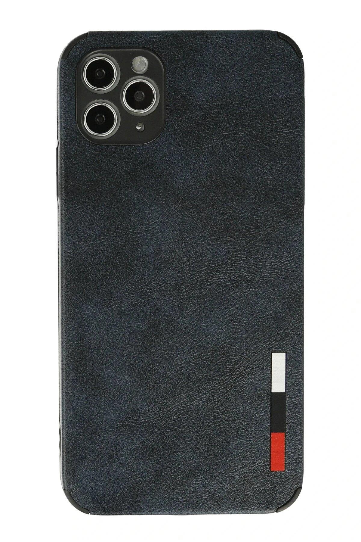 Newface iPhone 11 Pro Kılıf Loop Deri Silikon - Lacivert