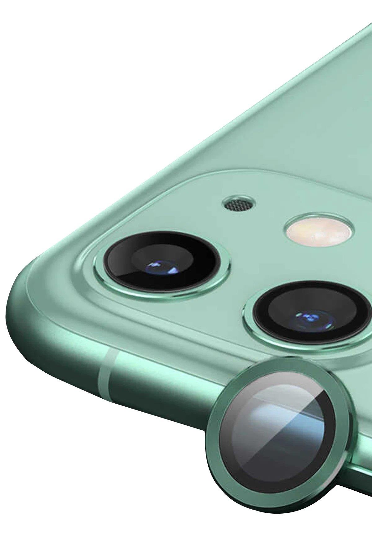 Newface iPhone 11 Raze Metal Kamera Lens - Yeşil