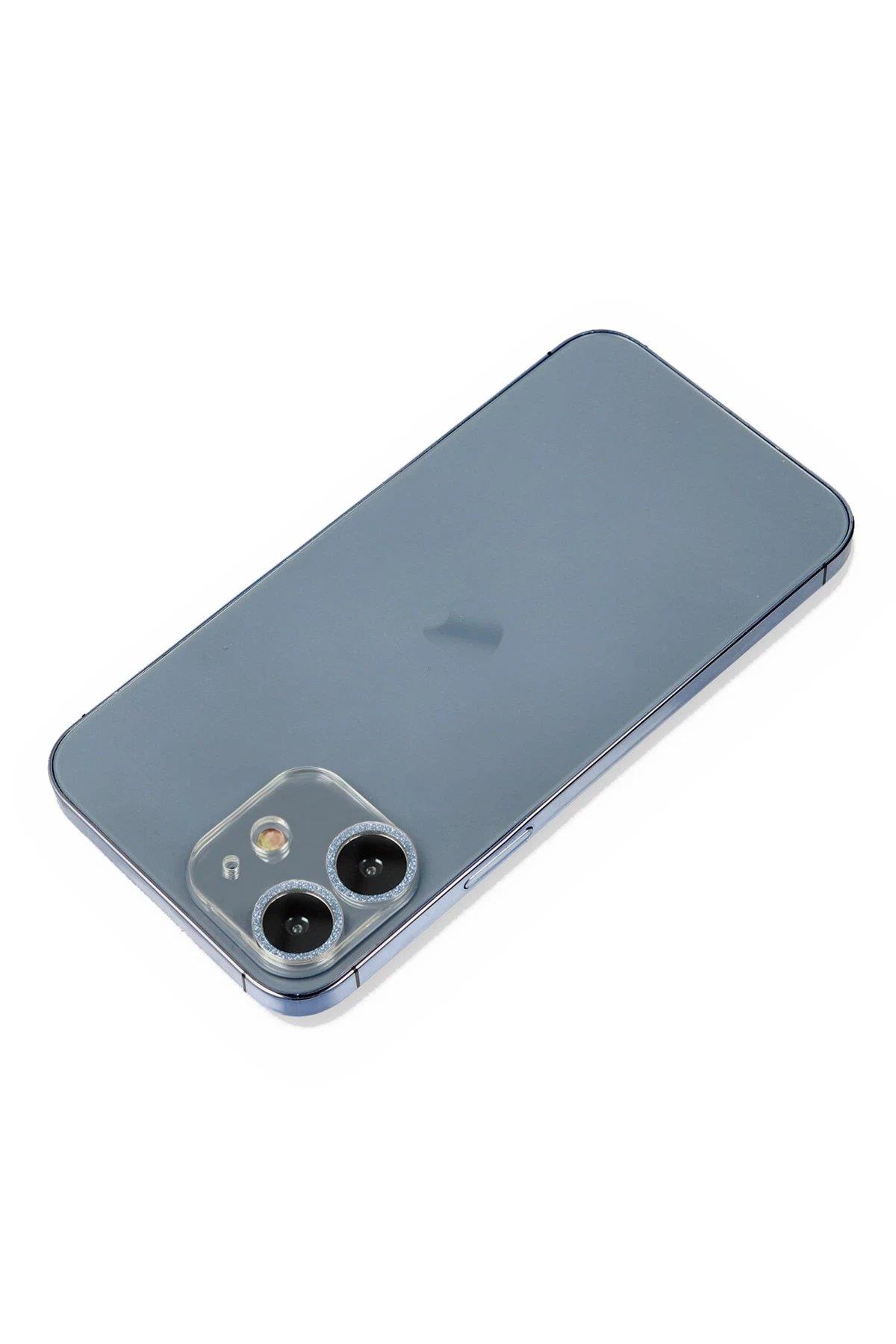 Newface iPhone 12 Mini Shine Kamera Lens Koruma Cam - Sierra Blue