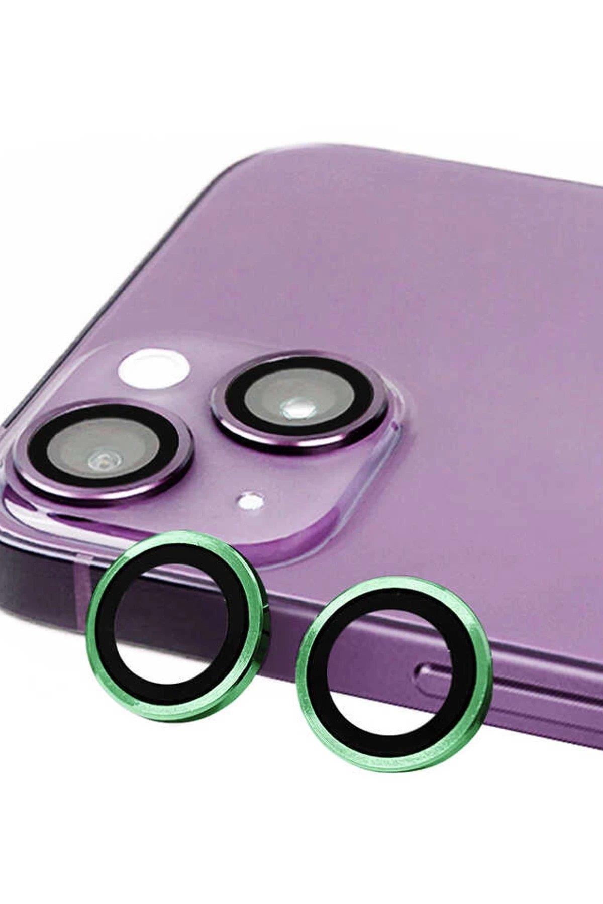 Newface iPhone 13 Mini Raze Metal Kamera Lens - Yeşil