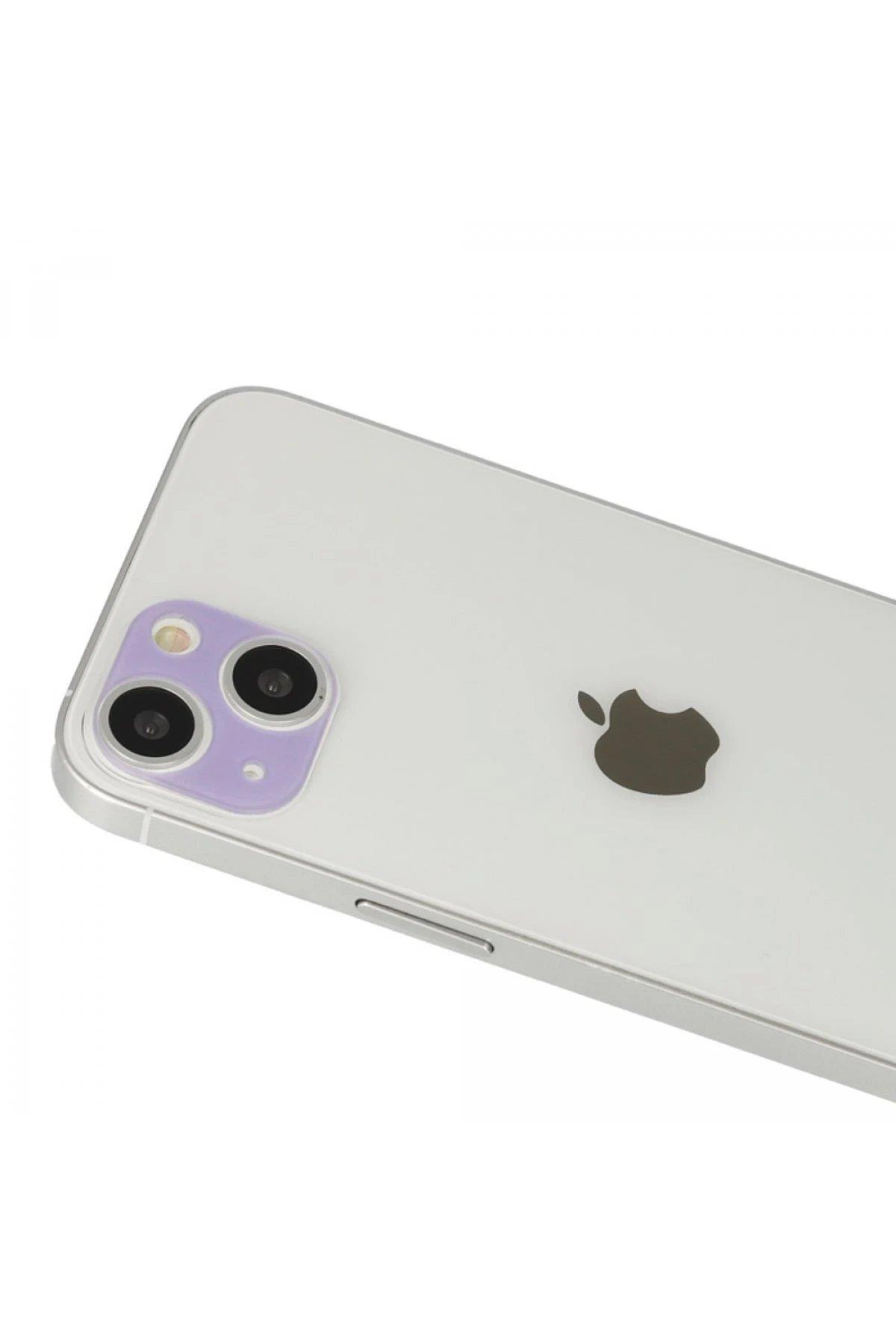 Newface iPhone 13 Rainbow Kamera Lens Koruma Cam - Mor