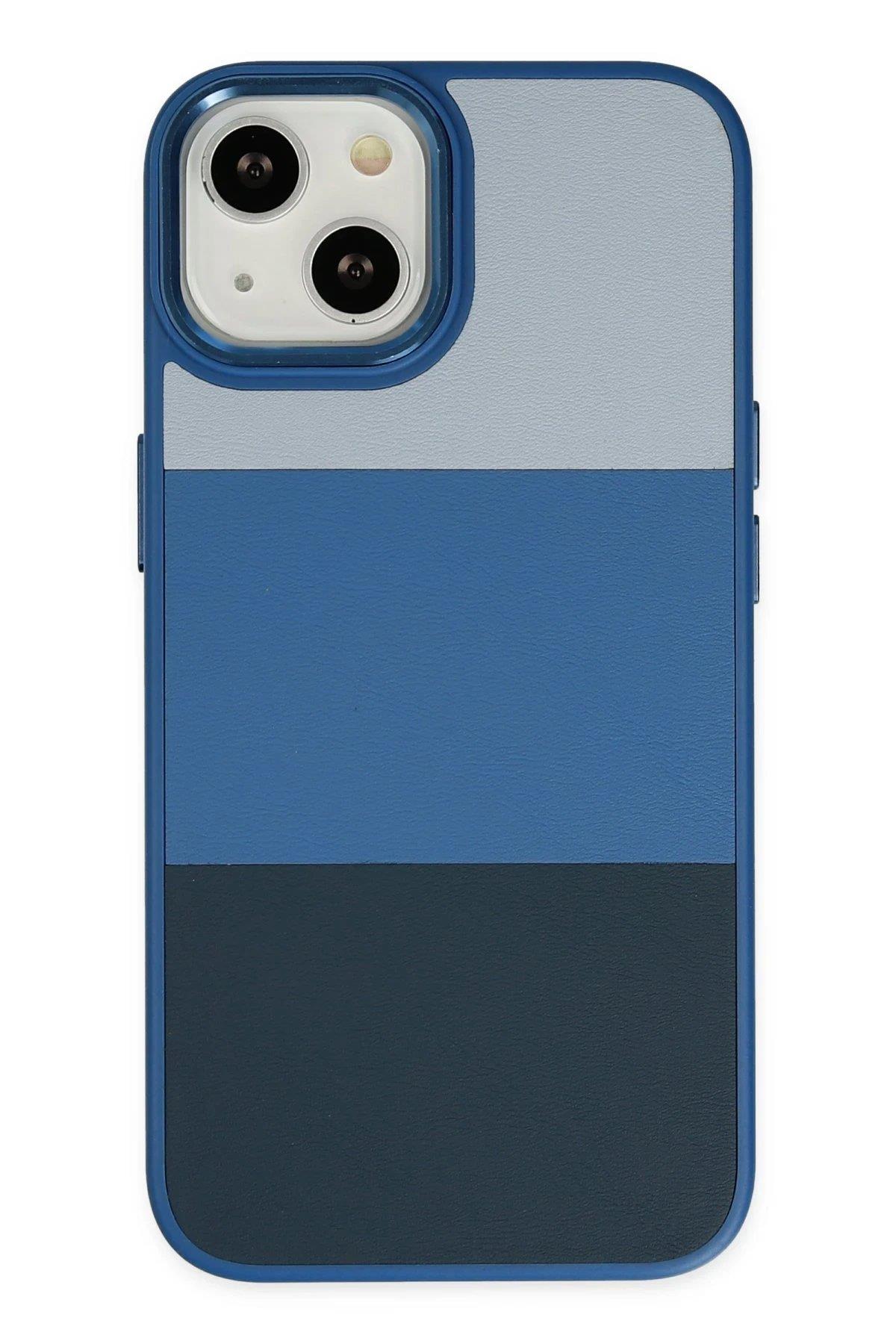 Newface iPhone 14 Plus Kılıf King Kapak - Açık Mavi-Lacivert