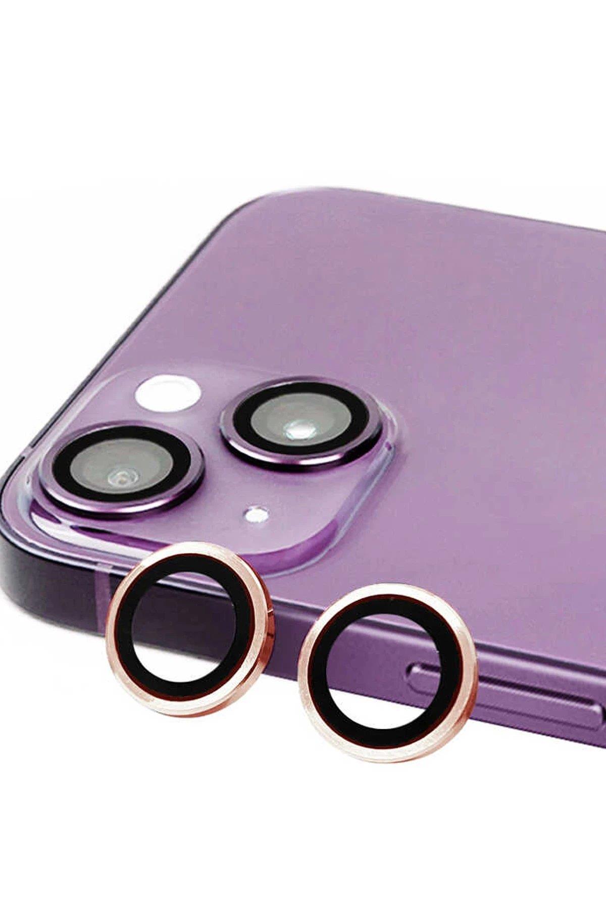 Newface iPhone 15 Plus Raze Metal Kamera Lens - Pembe