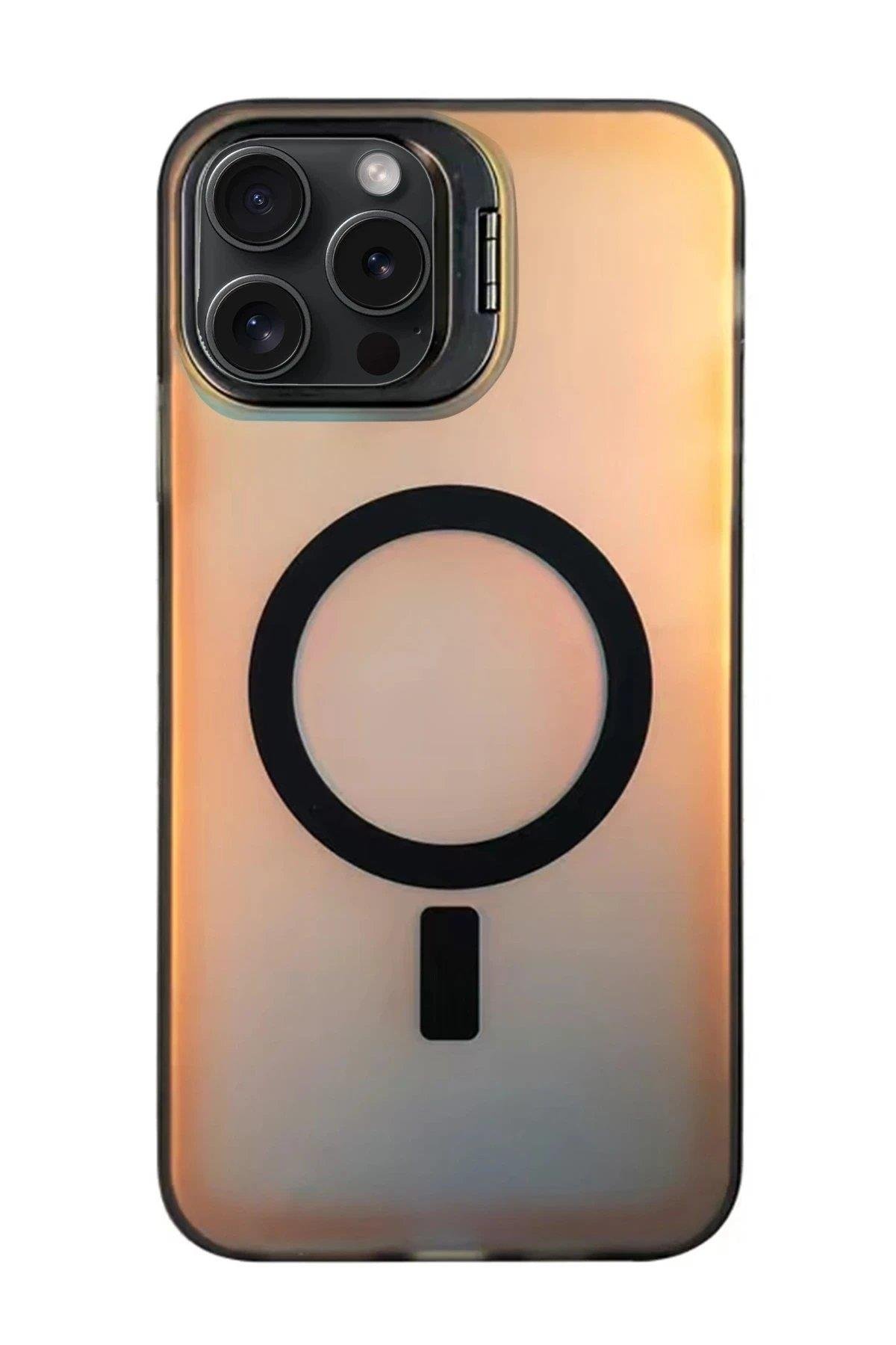 Newface iPhone 15 Pro Primera Magsafe Standlı Kapak - Siyah