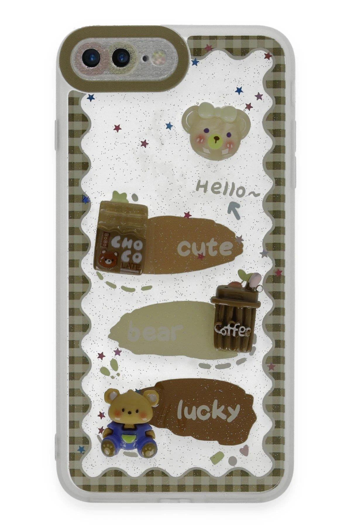 Newface iPhone 7 Plus Kılıf Sweet Desenli Silikon Kapak - Şeffaf