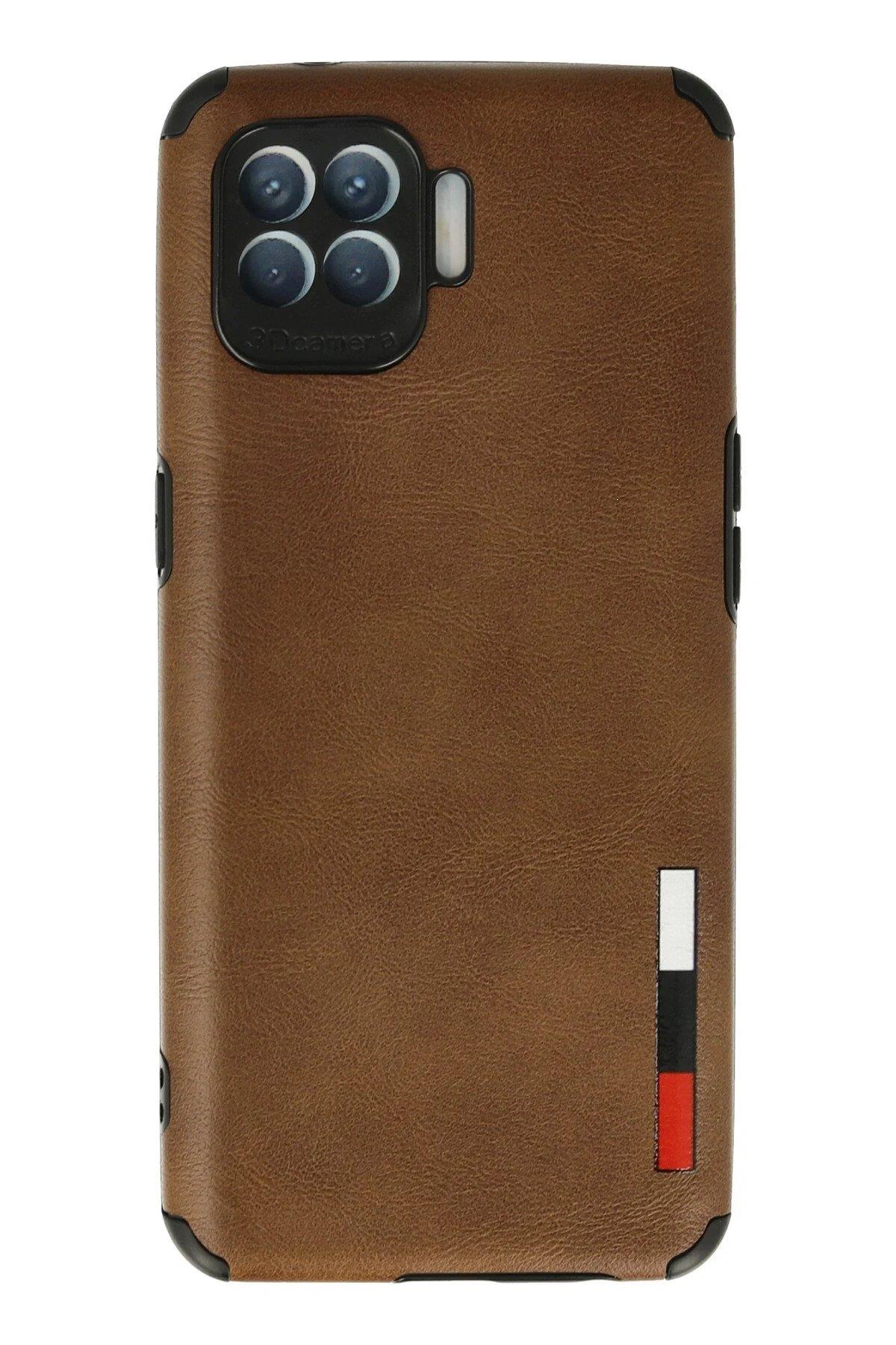 Newface Oppo Reno 4 Lite Kılıf Loop Deri Silikon - Kahverengi