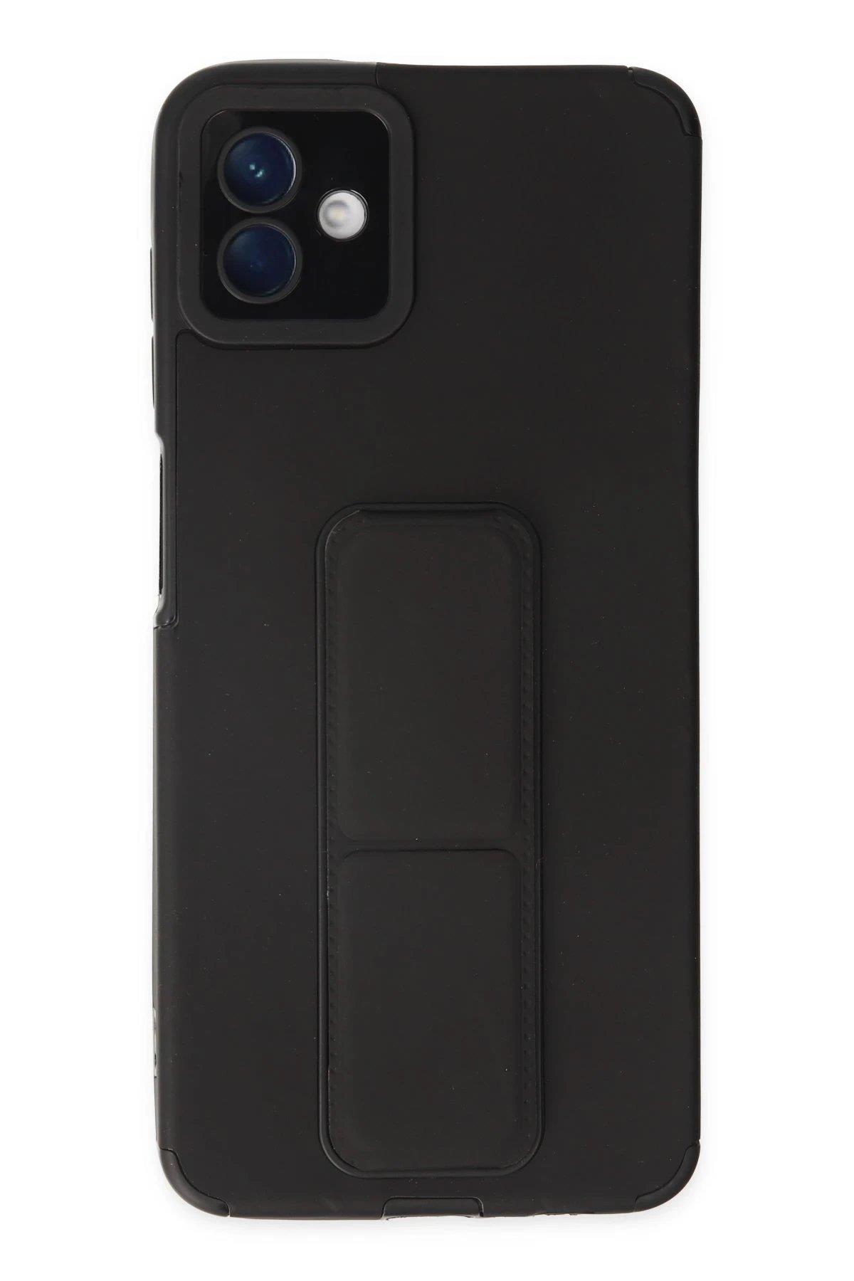 Newface Samsung Galaxy A04 Kılıf Mega Standlı Silikon - Siyah