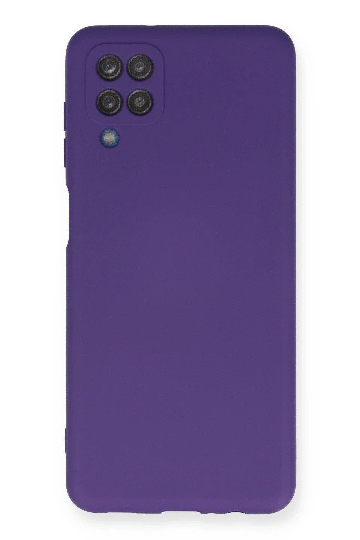 Newface Samsung Galaxy A12 Kılıf Nano içi Kadife Silikon - Mor