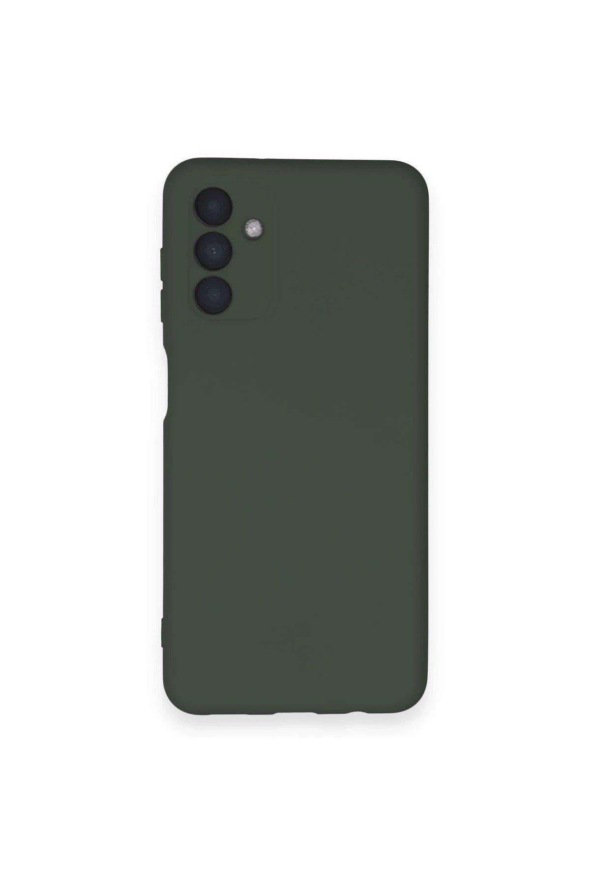 Newface Samsung Galaxy A14 4G Kılıf Nano içi Kadife Silikon - Koyu Yeşil