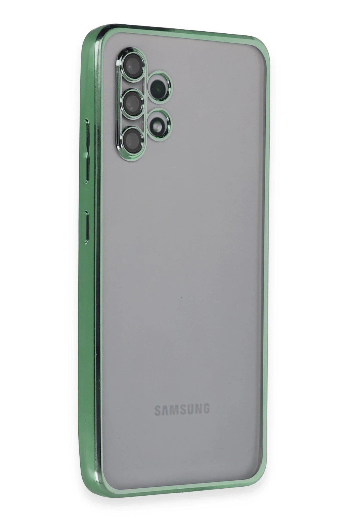 Newface Samsung Galaxy A32 Kılıf Razer Lensli Silikon - Yeşil