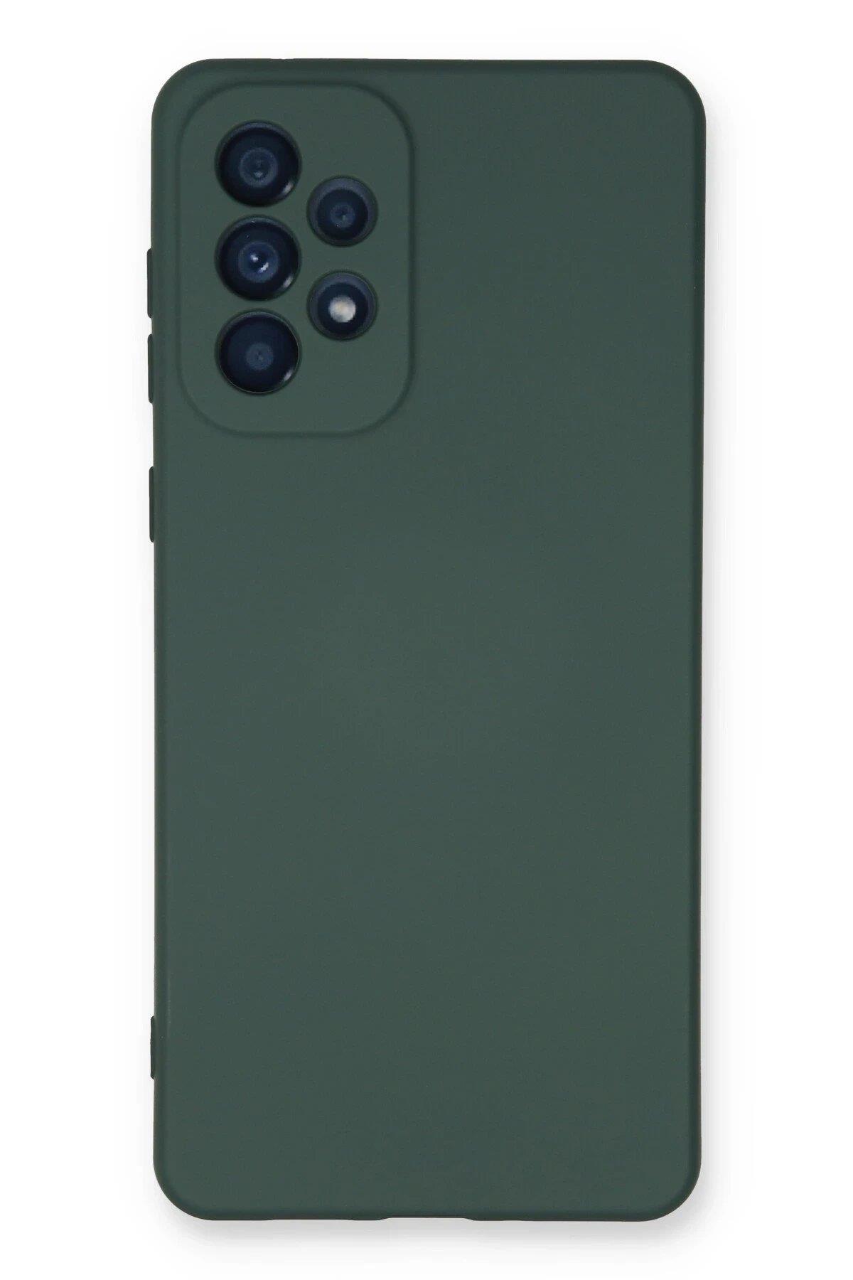 Newface Samsung Galaxy A33 5G Kılıf Nano içi Kadife Silikon - Koyu Yeşil