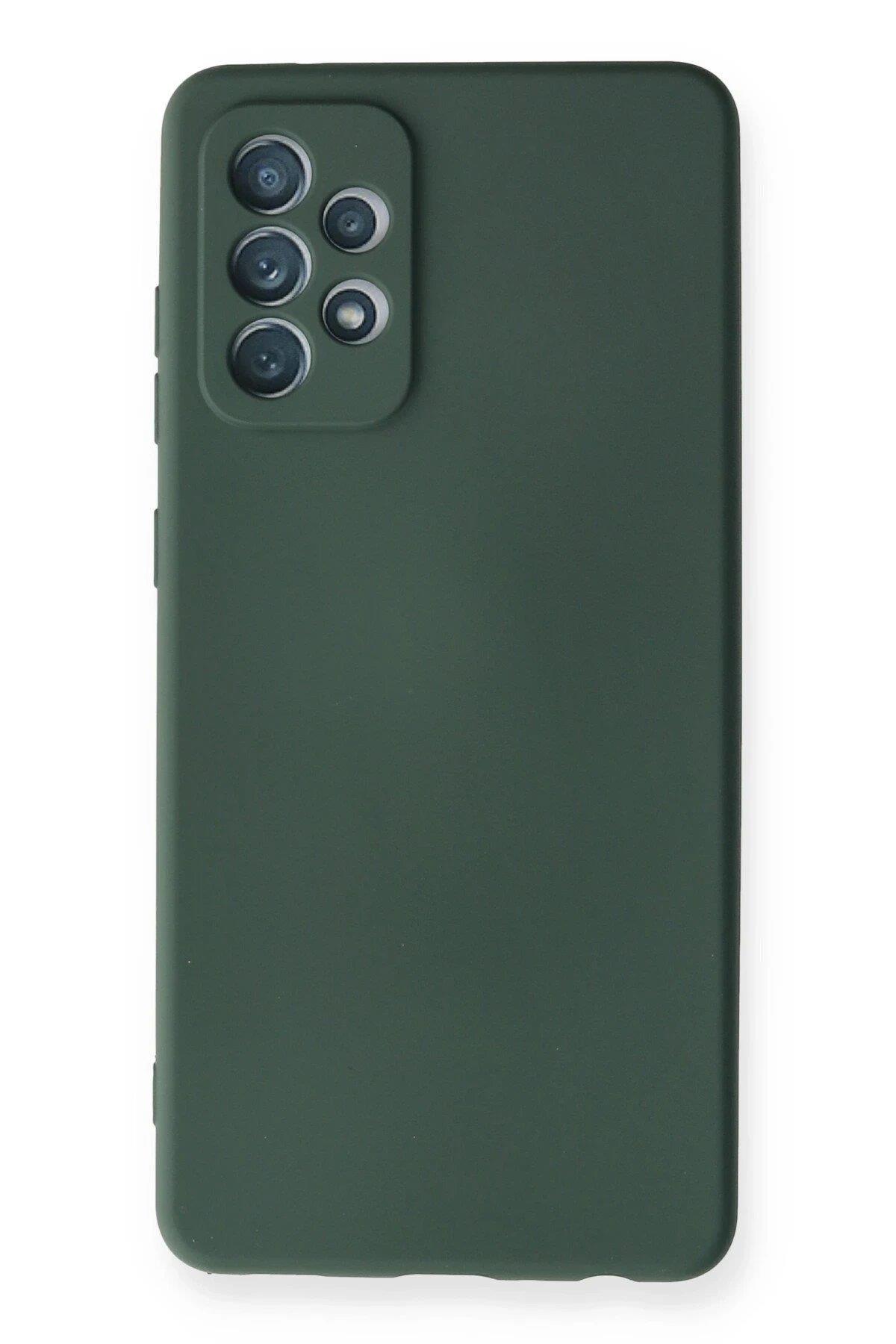 Newface Samsung Galaxy A72 Kılıf Nano içi Kadife Silikon - Koyu Yeşil