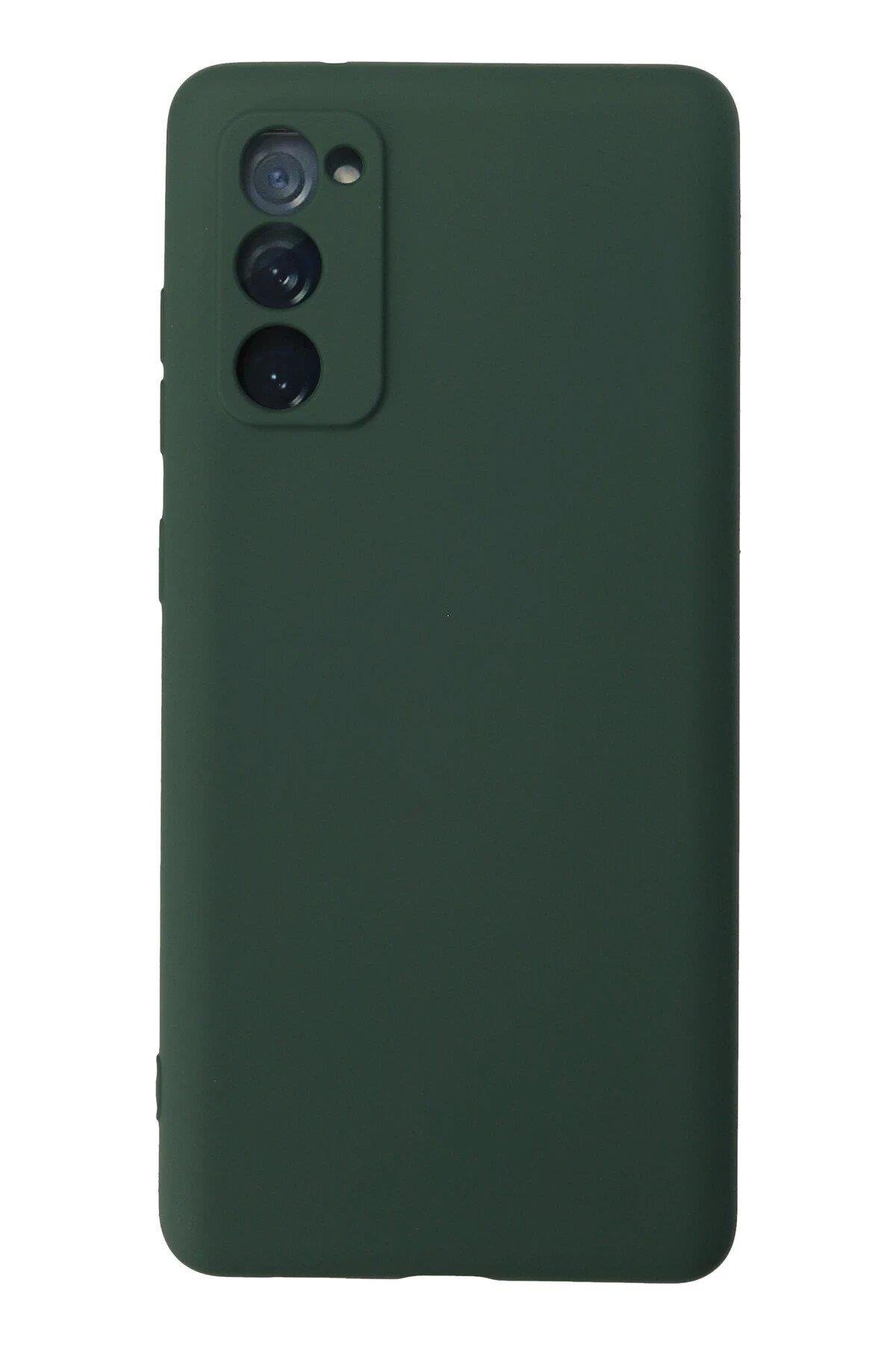Newface Samsung Galaxy S20 FE Kılıf Nano içi Kadife Silikon - Koyu Yeşil