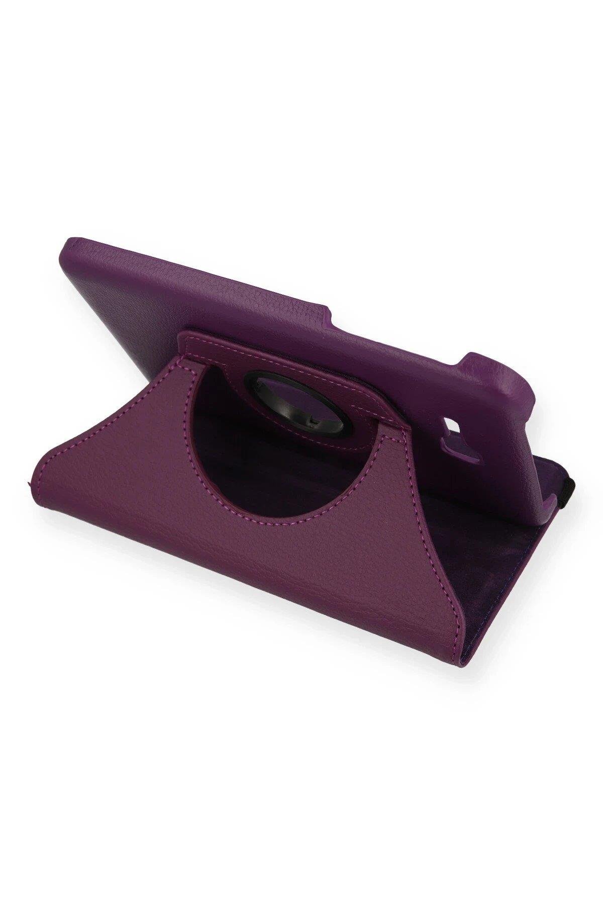 Newface Samsung Galaxy T110 / T113 Tab 3 Lite 7 Kılıf 360 Tablet Deri Kılıf - Mürdüm