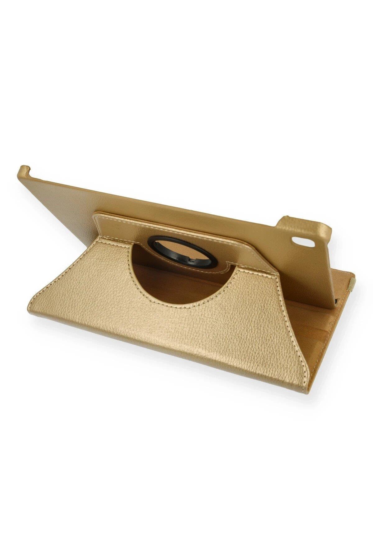 Newface Samsung Galaxy T500 Tab A7 10.4 Kılıf 360 Tablet Deri Kılıf - Gold
