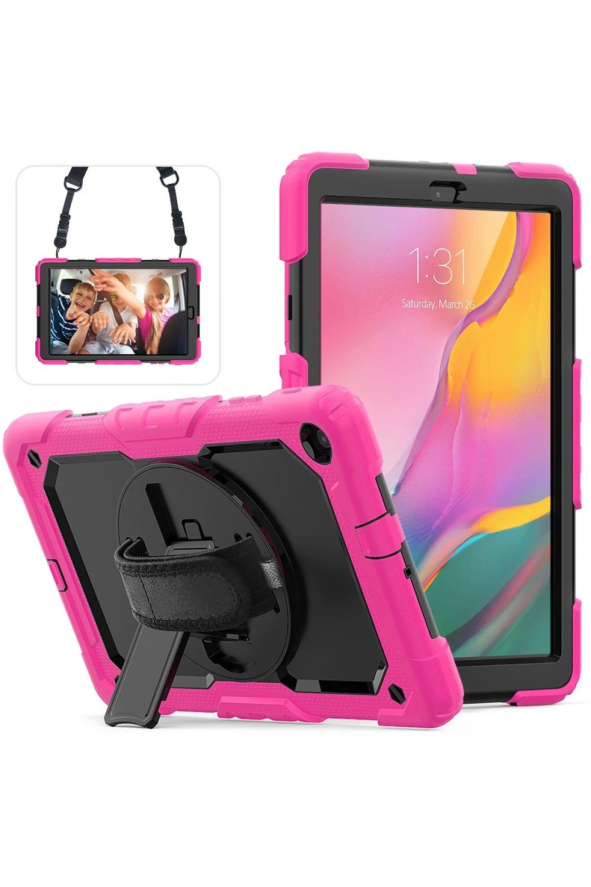 Newface Samsung Galaxy T510 Tab A 10.1 Kılıf Pars Tablet Kapak - Pembe