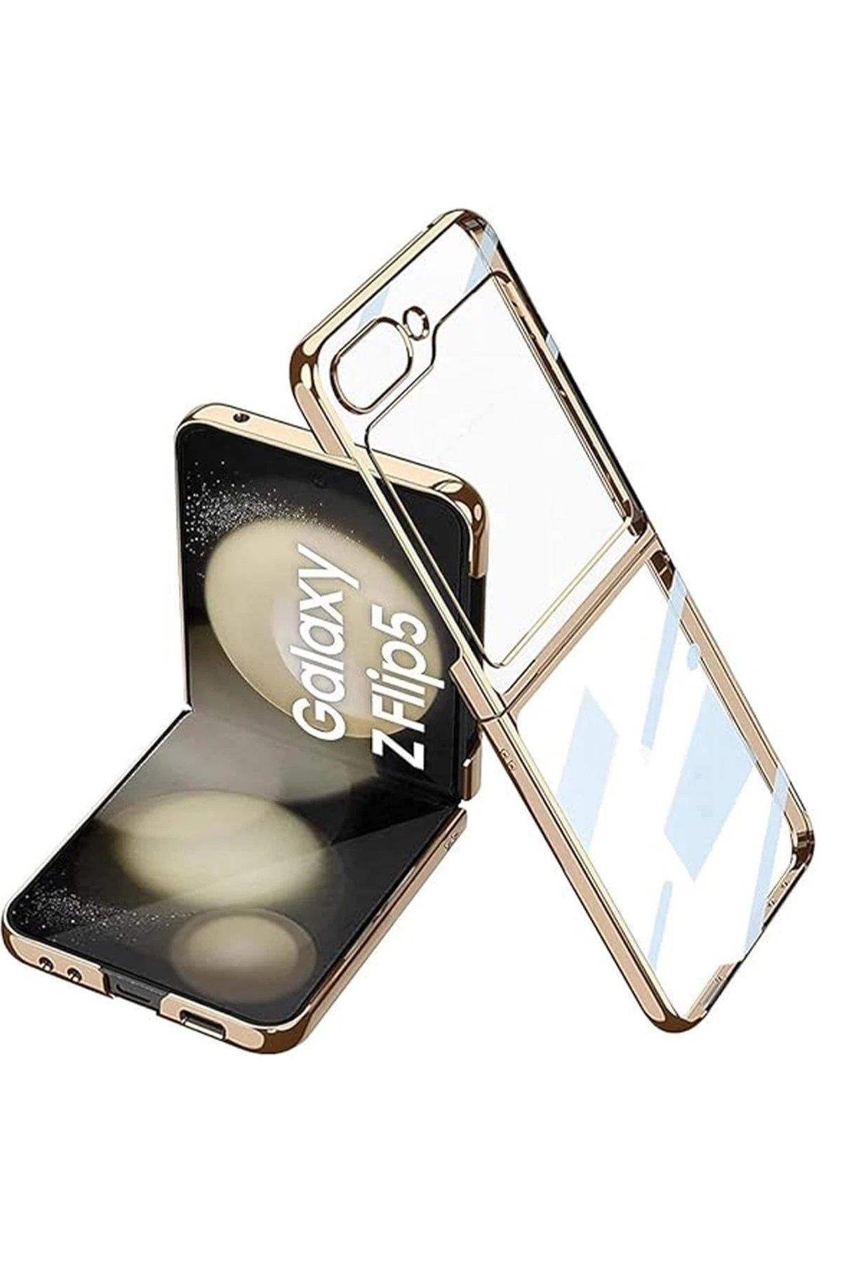 Newface Samsung Galaxy Z Flip 5 Kılıf Fold Element Kapak - Gold