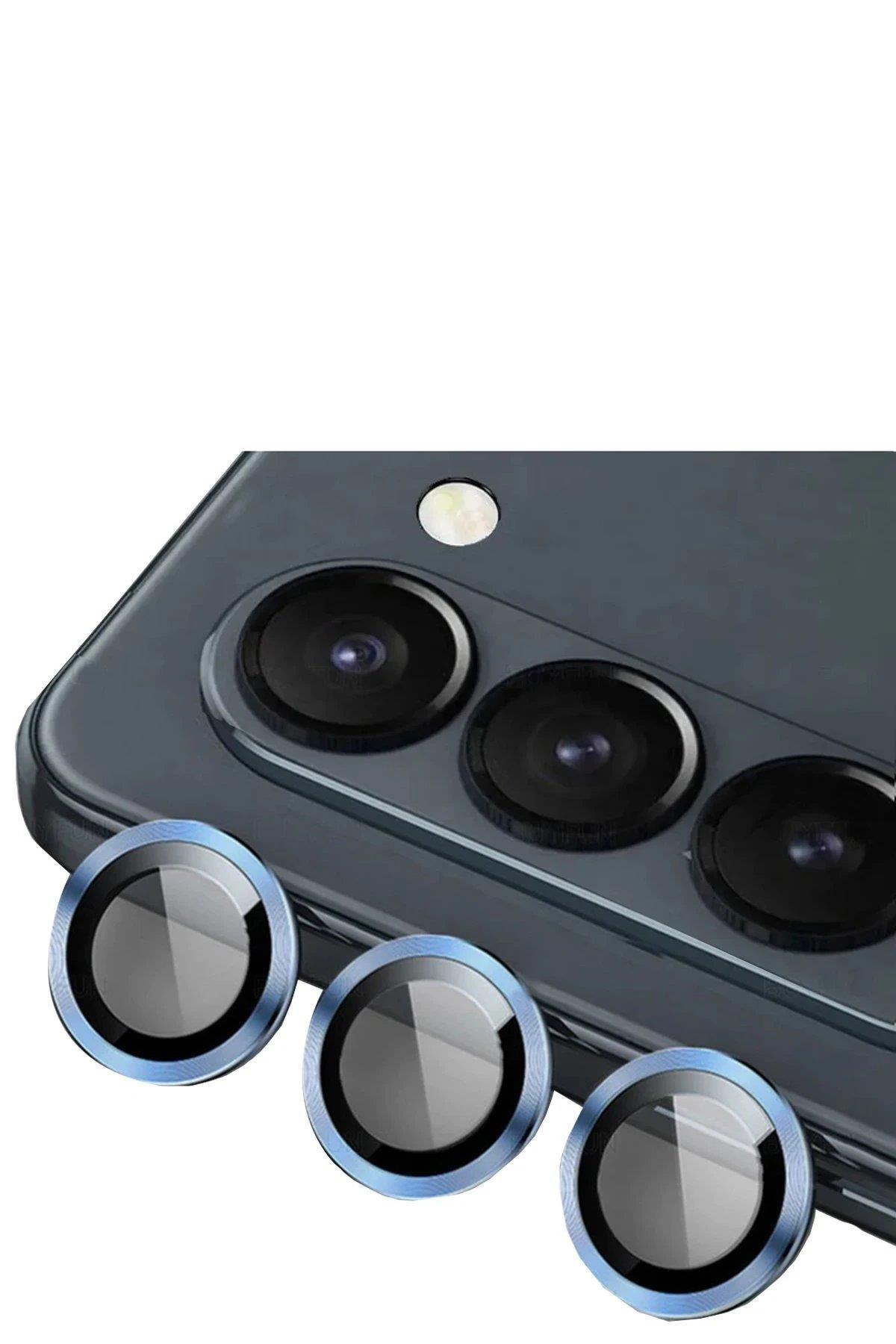 Newface Samsung Galaxy Z Fold 5 Valdez Metal Kamera Lens - Mavi