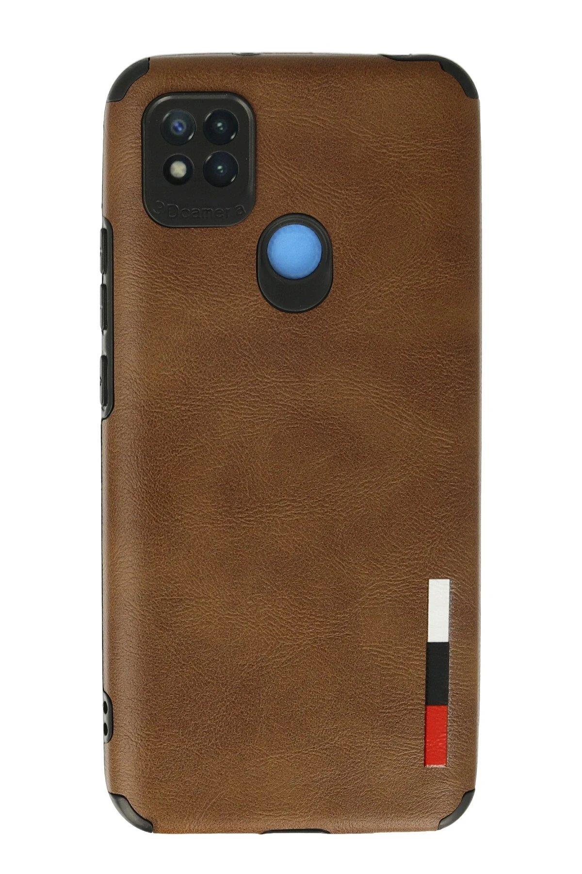 Newface Xiaomi Redmi 9C Kılıf Loop Deri Silikon - Kahverengi