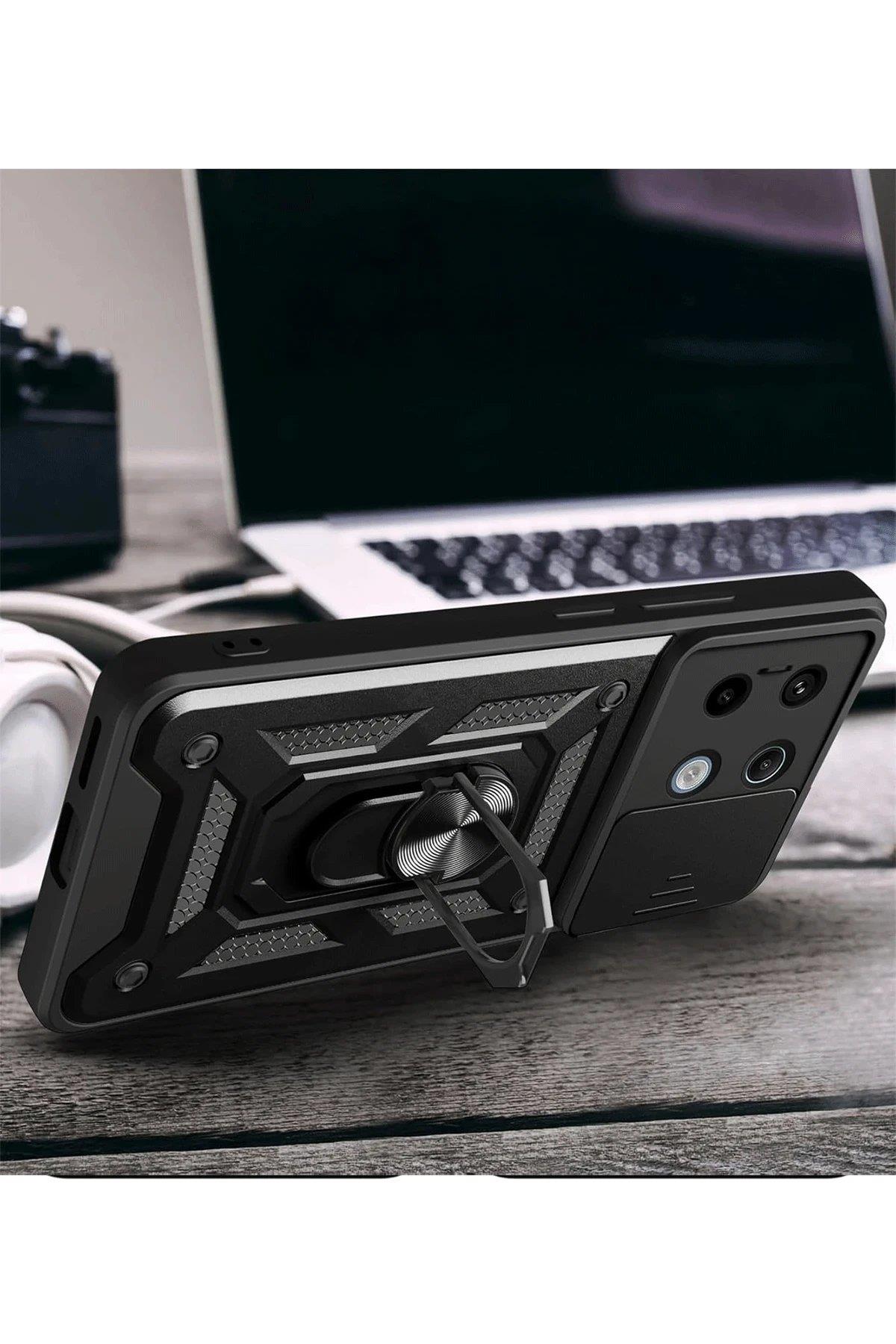 Newface Xiaomi Redmi Note 13 Pro 4G Pars Lens Yüzüklü Silikon - Lacivert