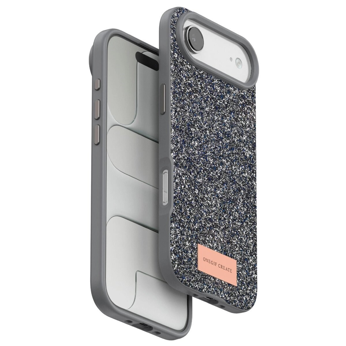 Onegif Apple İphone 17 Air Bright Simli Kapak - Gümüş