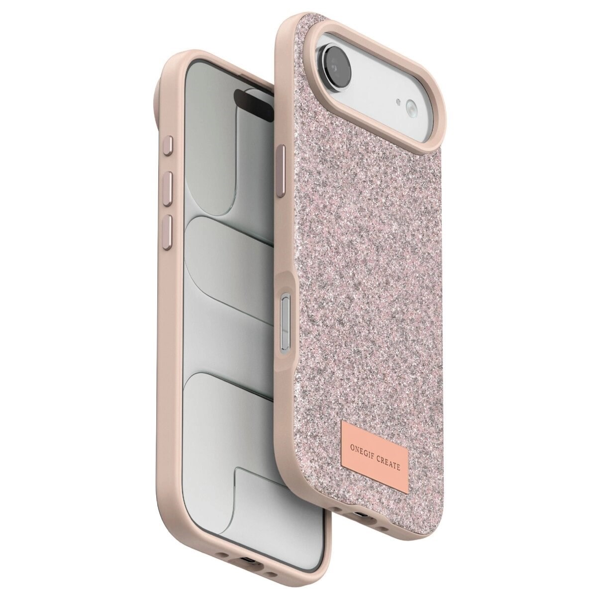 Onegif Apple İphone 17 Air Bright Simli Kapak - Pembe